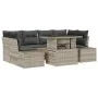 Juego de Sofás de Jardín de 7 Piezas con Cojines Gris Claro de Ratán Poliéster von , Outdoor-Sofas - Ref: Foro24-3349118, Pre...