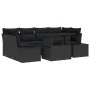 Conjunto de Sofá de Jardín de 7 Piezas con Cojines de Ratán Poliéster Negro by , Outdoor sofas - Ref: Foro24-3349119, Price: ...