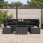 Conjunto de Sofá de Jardín de 7 Piezas con Cojines de Ratán Poliéster Negro by , Outdoor sofas - Ref: Foro24-3349119, Price: ...