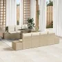 Conjunto de sofá de jardín de 8 piezas con cojines Beige Ratán sintético by , Outdoor sofas - Ref: Foro24-3349127, Price: 648...