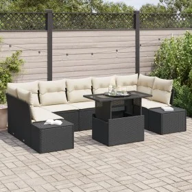 Juego de Sofá de Jardín de 8 Piezas con Cojines Negro Ratán Sintético von , Outdoor-Sofas - Ref: Foro24-3349133, Preis: 579,5...