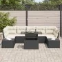 Juego de Sofá de Jardín de 8 Piezas con Cojines Negro Ratán Sintético von , Outdoor-Sofas - Ref: Foro24-3349133, Preis: 579,5...
