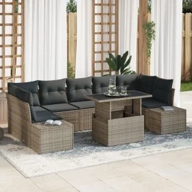 Juego de Sofá de Jardín de 8 Piezas con Cojines Gris de Ratán Poliéster by , Outdoor sofas - Ref: Foro24-3349135, Price: 572,...