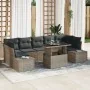 Juego de Sofá de Jardín de 8 Piezas con Cojines Gris de Ratán Poliéster de , Sofás de exterior - Ref: Foro24-3349135, Precio:...