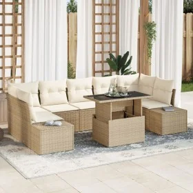 Juego de Sofá de Jardín de 8 Piezas con Cojines Beige Poliratán by , Outdoor sofas - Ref: Foro24-3349137, Price: 635,55 €, Di...