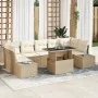 Juego de Sofá de Jardín de 8 Piezas con Cojines Beige Poliratán by , Outdoor sofas - Ref: Foro24-3349137, Price: 635,55 €, Di...