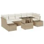 Juego de Sofá de Jardín de 8 Piezas con Cojines Beige Poliratán by , Outdoor sofas - Ref: Foro24-3349137, Price: 635,55 €, Di...