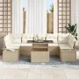 Juego de Sofá de Jardín de 8 Piezas con Cojines Beige Poliratán by , Outdoor sofas - Ref: Foro24-3349137, Price: 635,55 €, Di...