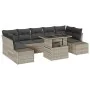 Juego de Sofá de Jardín de 8 Piezas con Cojines Gris Claro Ratán Sintético von , Outdoor-Sofas - Ref: Foro24-3349138, Preis: ...