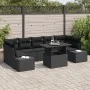 Conjunto de Sofá de Jardín de 8 Piezas con Cojines Negro Ratán Poliéster de , Sofás de exterior - Ref: Foro24-3349139, Precio...