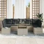 Juego de Sofá de Jardín de 8 Piezas con Cojines Gris Claro Ratán Sintético von , Outdoor-Sofas - Ref: Foro24-3349138, Preis: ...