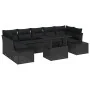 Conjunto de Sofá de Jardín de 8 Piezas con Cojines Negro Ratán Poliéster de , Sofás de exterior - Ref: Foro24-3349139, Precio...