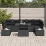 Conjunto de Sofá de Jardín de 8 Piezas con Cojines Negro Ratán Poliéster de , Sofás de exterior - Ref: Foro24-3349139, Precio...