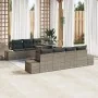 Conjunto de Sofá de Jardín de 9 Piezas con Cojines Gris Ratán Poliy by , Outdoor sofas - Ref: Foro24-3349145, Price: 660,83 €...