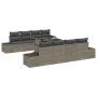 Conjunto de Sofá de Jardín de 9 Piezas con Cojines Gris Ratán Poliy by , Outdoor sofas - Ref: Foro24-3349145, Price: 660,83 €...