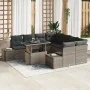 Conjunto de Sofá de Jardín de 9 Piezas con Cojines Gris Ratán Poliéster by , Outdoor sofas - Ref: Foro24-3349155, Price: 618,...