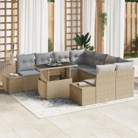 Conjunto de Sofá de Jardín de 9 Piezas con
