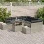 Juego de Sofá de Jardín de 9 Piezas con Cojines de Ratán de Polímero Gris Claro by , Outdoor sofas - Ref: Foro24-3349158, Pri...
