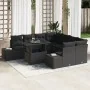 Juego de Sofás de Jardín de 9 Piezas con Cojines Negro Ratán Poliéster by , Outdoor sofas - Ref: Foro24-3349159, Price: 643,8...