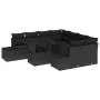 Juego de Sofás de Jardín de 9 Piezas con Cojines Negro Ratán Poliéster by , Outdoor sofas - Ref: Foro24-3349159, Price: 643,8...