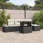 Juego de Sofás de Jardín de 6 Piezas con Cojines Negro de Ratán Poliéster by , Outdoor sofas - Ref: Foro24-3349163, Price: 41...