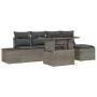 Conjunto de Sofá de Jardín de 6 Piezas con Cojines Gris de Ratán Poliéster von , Outdoor-Sofas - Ref: Foro24-3349165, Preis: ...