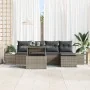 Conjunto de Sofá de Jardín de 6 Piezas con Cojines Gris de Ratán Poliéster von , Outdoor-Sofas - Ref: Foro24-3349165, Preis: ...