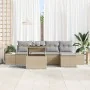 Conjunto sofá jardín 6 piezas con cojines Beige Poliratán | Foro24.es | Tu tienda online para hogar, jardín y más Foro24.es