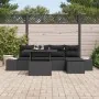 Juego de Sofá de Jardín de 6 Piezas con Cojines Ratán Poliéster Negro by , Outdoor sofas - Ref: Foro24-3349169, Price: 428,72...
