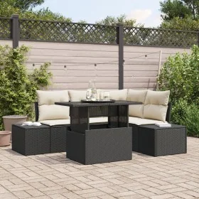 Juego de Sofás de Jardín de 5 Piezas con Cojines Ratán Sintético Negro by , Outdoor sofas - Ref: Foro24-3349173, Price: 407,5...