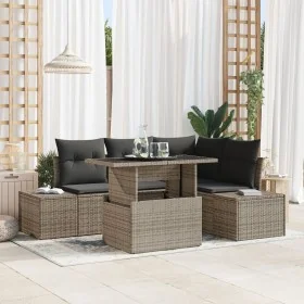 Conjunto de Sofá de Jardín de 5 Piezas con Cojines Gris Poliratán von , Outdoor-Sofas - Ref: Foro24-3349175, Preis: 397,15 €,...