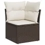 Conjunto de sofá de jardín de 5 piezas con cojines marrón de poli-rattan | Foro24.es | Tu tienda online para hogar, jardín y más Foro24.es