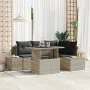 Conjunto de 5 piezas de sofá de jardín con cojines gris claro de poliratán von , Outdoor-Sofas - Ref: Foro24-3349178, Preis: ...