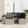 Conjunto de 5 piezas de sofá de jardín con cojines gris claro de poliratán von , Outdoor-Sofas - Ref: Foro24-3349178, Preis: ...