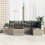 Juego de Sofá de Jardín de 6 Piezas con Cojines Gris de Ratán Polipropileno von , Outdoor-Sofas - Ref: Foro24-3349185, Preis:...