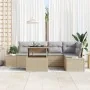 Conjunto de Sofás de Jardín de 6 Piezas con Cojines Beige de Poliratán | Foro24.es | Tu tienda online para hogar, jardín y más Foro24.es