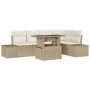 Conjunto de Sofás de Jardín de 6 Piezas con Cojines Beige Poliratán by , Outdoor sofas - Ref: Foro24-3349187, Price: 501,40 €...