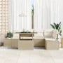 Conjunto de Sofás de Jardín de 6 Piezas con Cojines Beige Poliratán by , Outdoor sofas - Ref: Foro24-3349187, Price: 501,40 €...