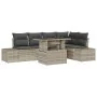Juego de Sofá de Jardín de 6 Piezas con Cojines Gris Claro Ratán Poliéster von , Outdoor-Sofas - Ref: Foro24-3349188, Preis: ...
