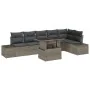 Conjunto de Sofá de Jardín de 7 Piezas con Cojines Grises de Ratán Polivalente de , Sofás de exterior - Ref: Foro24-3349195, ...