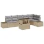 Conjunto de Sofá de Jardín de 7 Piezas con Cojines de Ratán Poliéster Beige | Foro24.es | Tu tienda online para hogar, jardín y más Foro24.es