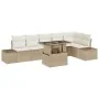 Conjunto de sofá de jardín de 7 piezas con cojines beige de ratán polipropileno by , Outdoor sofas - Ref: Foro24-3349197, Pri...