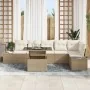 Conjunto de sofá de jardín de 7 piezas con cojines beige de ratán polipropileno by , Outdoor sofas - Ref: Foro24-3349197, Pri...