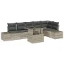 Juego de Sofás de Jardín de 7 Piezas con Cojines Gris Claro de Poliratán von , Outdoor-Sofas - Ref: Foro24-3349198, Preis: 56...