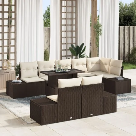 Conjunto de Sofá de Jardín Set de 9 Marrón Ratán | Foro24.es | Tu tienda online para hogar, jardín y más Foro24.es