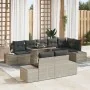 Conjunto de sofá de jardín 9 piezas Gris con cojines negros | Foro24.es | Tu tienda online para hogar, jardín y más Foro24.es