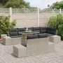 Conjunto de sofá de jardín 9 piezas Gris con cojines negros | Foro24.es | Tu tienda online para hogar, jardín y más Foro24.es