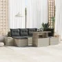 Conjunto de Sofá de Jardín de 7 Piezas con Cojines Gris Claro de Poliratán von , Outdoor-Sofas - Ref: Foro24-3349218, Preis: ...