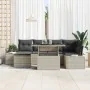 Conjunto de Sofá de Jardín de 7 Piezas con Cojines Gris Claro de Poliratán von , Outdoor-Sofas - Ref: Foro24-3349218, Preis: ...