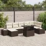 Conjunto de Sofá de Jardín 8 Piezas Marrón y Crema de , Sofás de exterior - Ref: Foro24-3349224, Precio: 592,33 €, Descuento: %